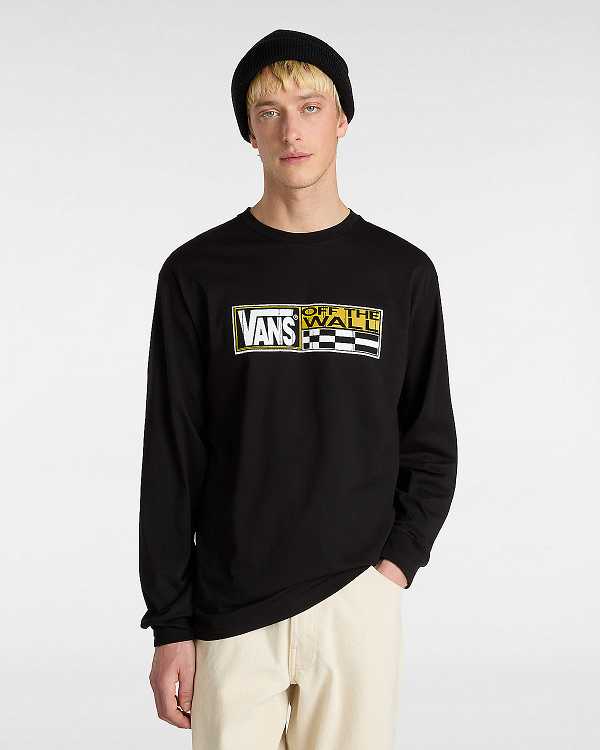 Black Men Vans Hi Stretch Long Sleeve T Shirts NZ | VN9483105