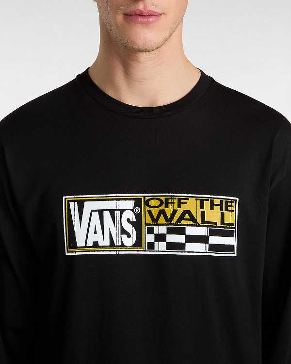 Black Men Vans Hi Stretch Long Sleeve T Shirts NZ | VN9483105