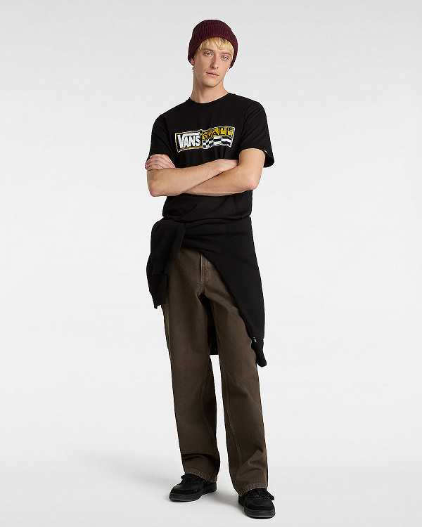 Black Men Vans Hi Stretch T Shirts NZ | VN0813652