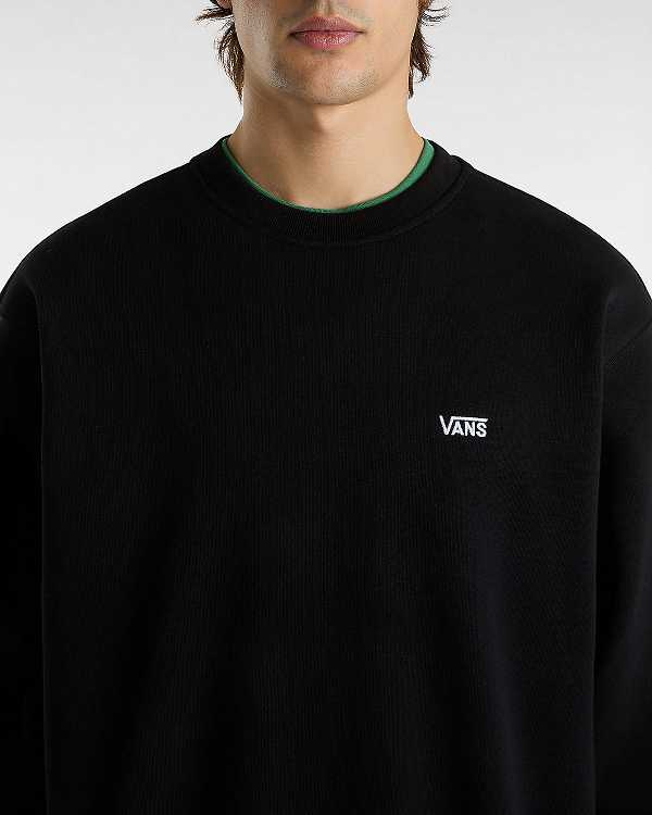 Black Men Vans Left Chest Embroidered Logo Sweatshirt NZ | VN3986254