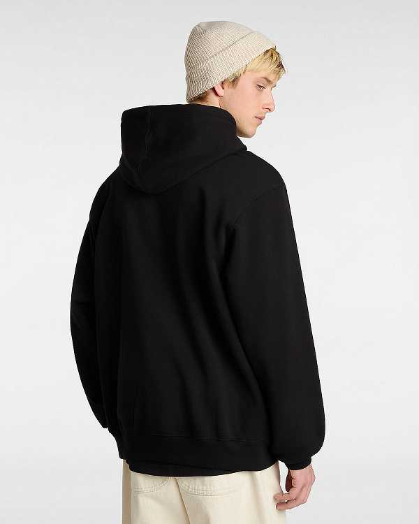 Black Men Vans Left Chest Embroidered Logo Hoodie NZ | VN1306859