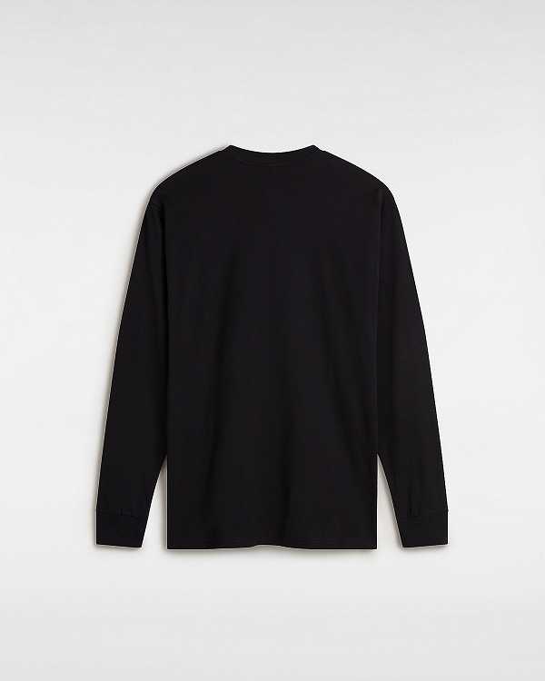 Black Men Vans Left Chest Hit Long Sleeve T Shirts NZ | VN1658402