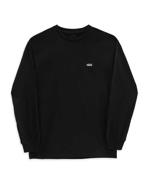 Black Men Vans Left Chest Hit Long Sleeve T Shirts NZ | VN1658402