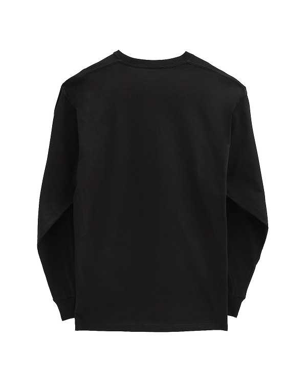 Black Men Vans Left Chest Hit Long Sleeve T Shirts NZ | VN1658402