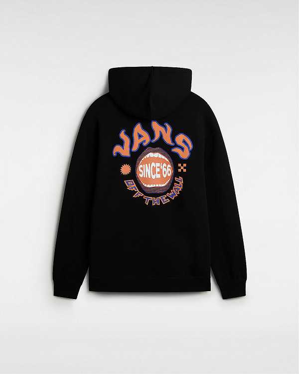 Black Men Vans Open Mouth Loose Hoodie NZ | VN9146758