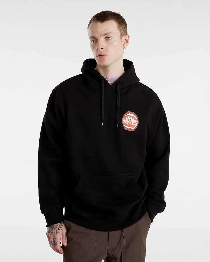 Black Men Vans Open Mouth Loose Hoodie NZ | VN9146758