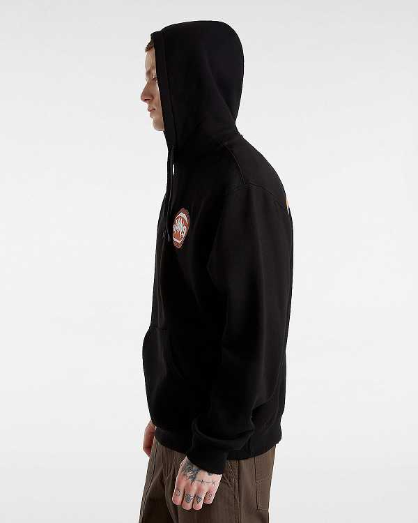 Black Men Vans Open Mouth Loose Hoodie NZ | VN9146758