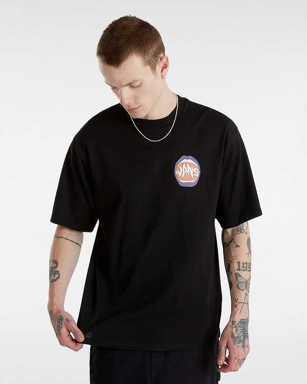 Black Men Vans Open Mouth Loose T Shirts NZ | VN2603457