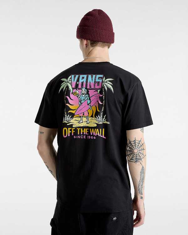 Black Men Vans Palm Cheers Classic T Shirts NZ | VN7243908