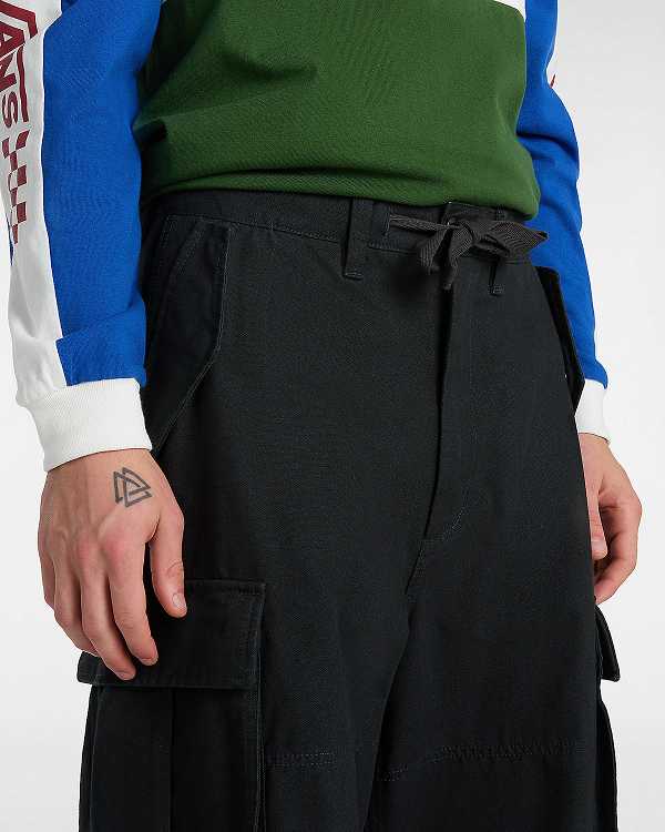 Black Men Vans Premium Baggy Cargo Pants NZ | VN7523069