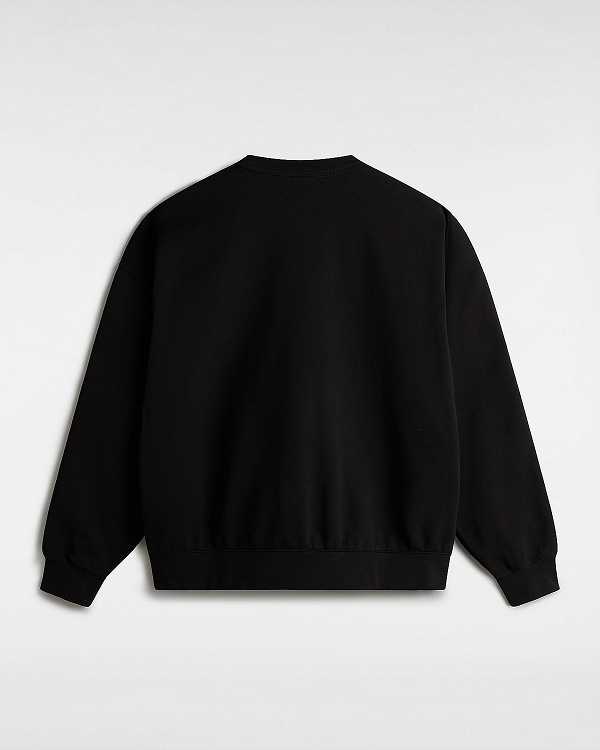 Black Men Vans Premium Logo Crew Sweatshirt NZ | VN4051268