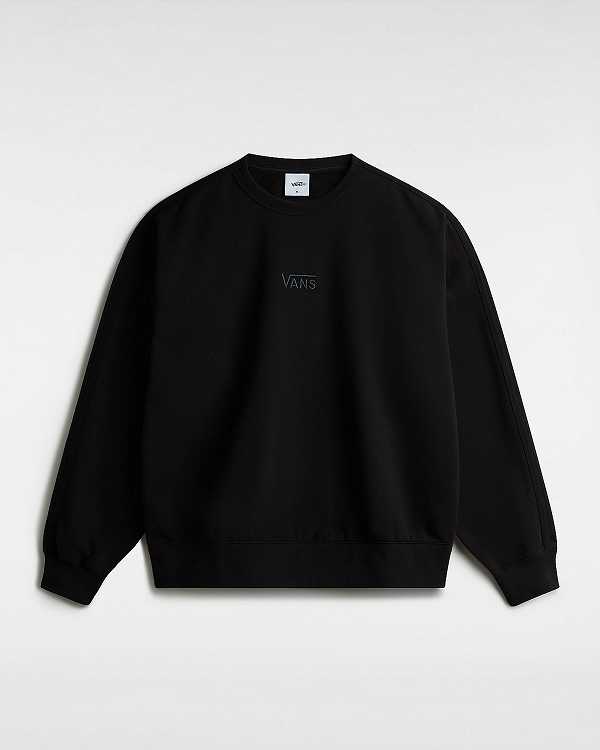 Black Men Vans Premium Logo Crew Sweatshirt NZ | VN4051268