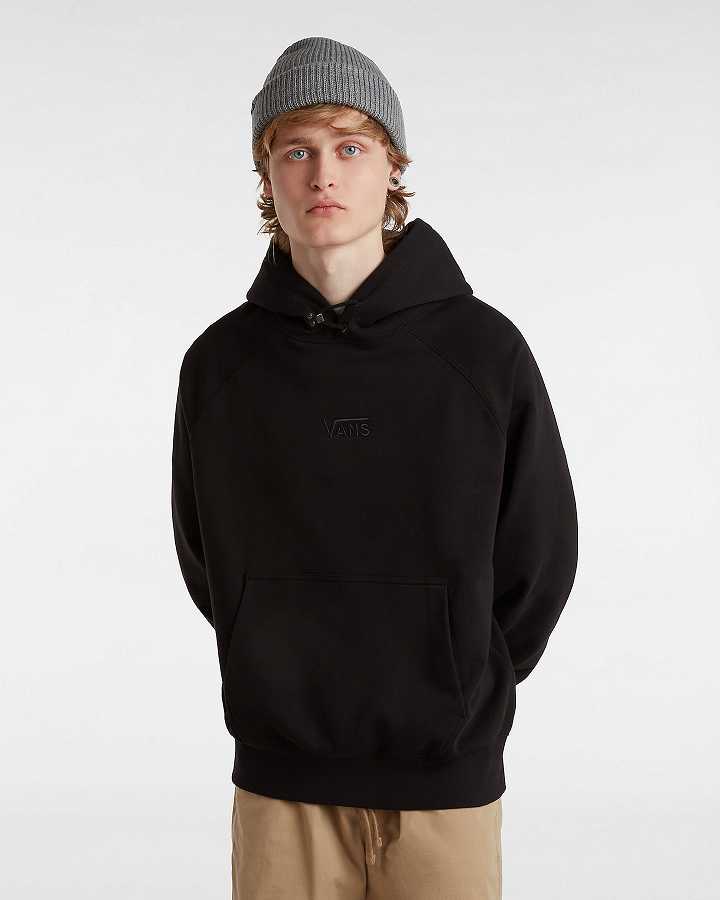 Black Men Vans Premium Logo Hoodie NZ | VN3164729