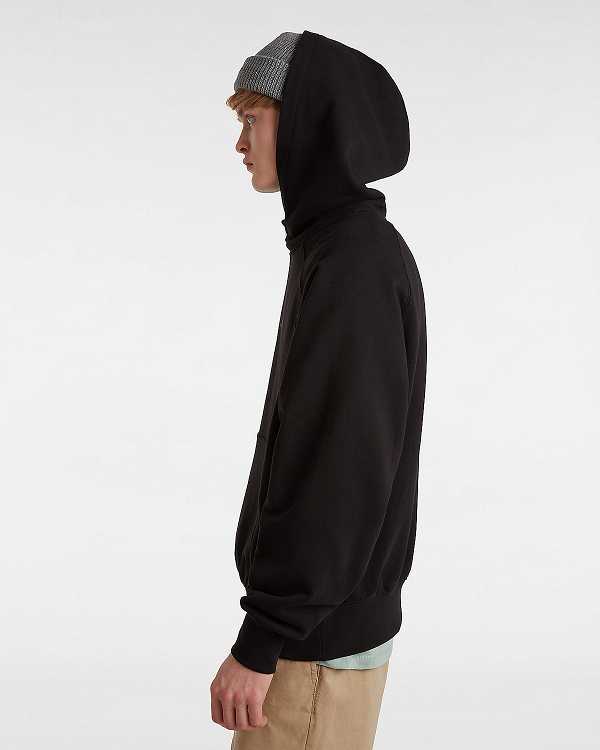 Black Men Vans Premium Logo Hoodie NZ | VN3164729