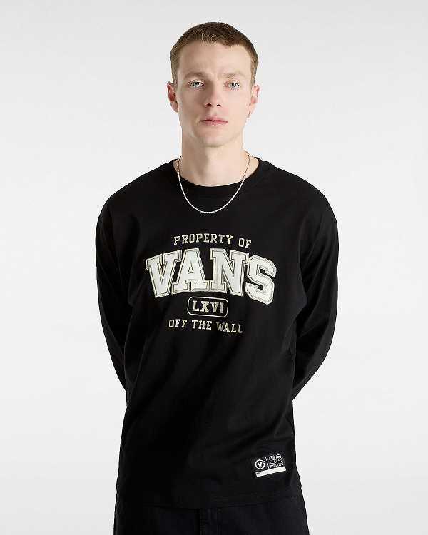 Black Men Vans Property Of Long Sleeve T Shirts NZ | VN8695074