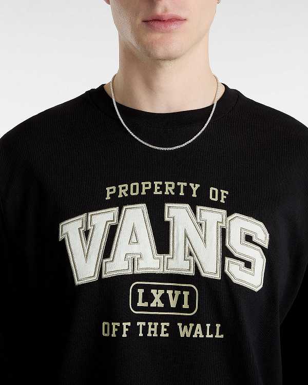 Black Men Vans Property Of Long Sleeve T Shirts NZ | VN8695074