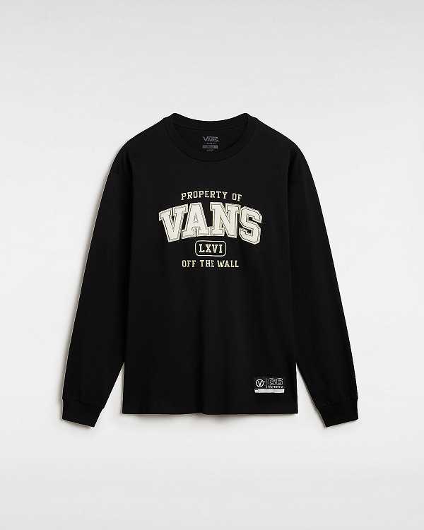 Black Men Vans Property Of Long Sleeve T Shirts NZ | VN8695074