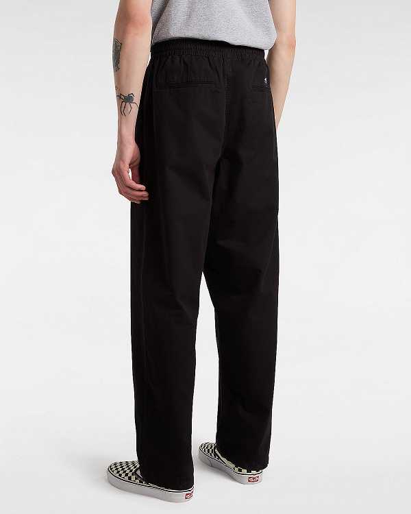 Black Men Vans Range Baggy Tapered Elastic Waist Pants NZ | VN9728430