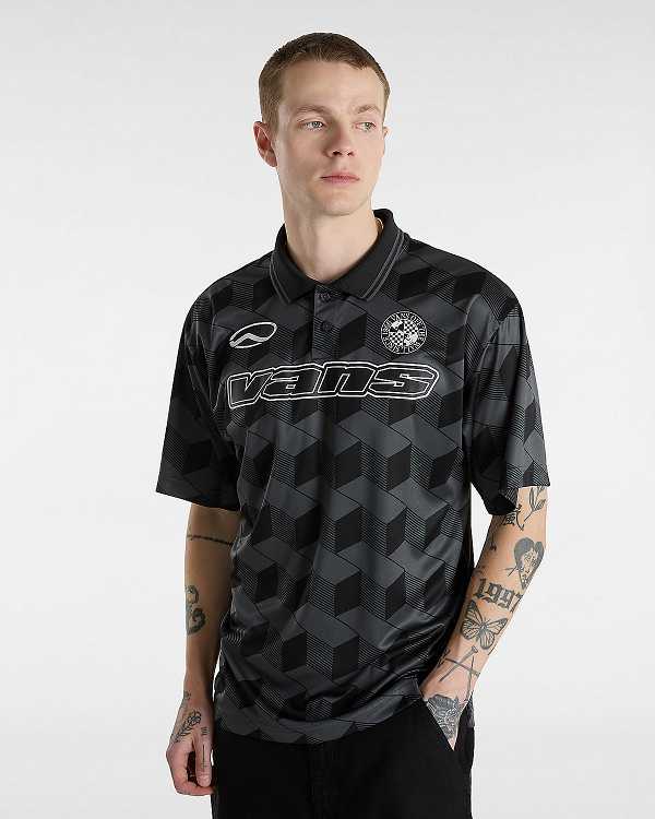 Black Men Vans Rigsby Soccer Polo Shirt NZ | VN9076385