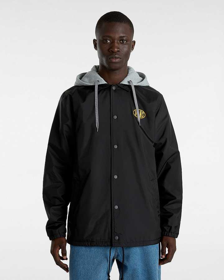 Black Men Vans Riley II Coach Jacket NZ | VN4725031