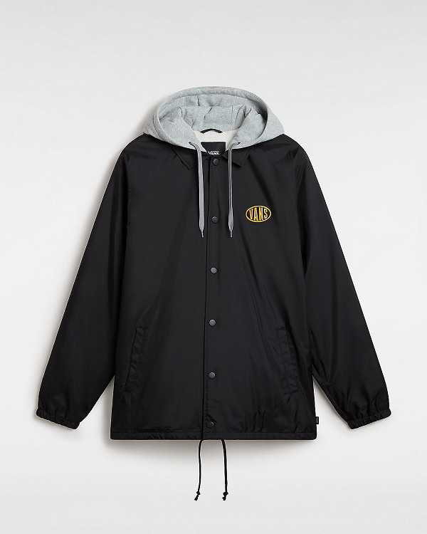 Black Men Vans Riley II Coach Jacket NZ | VN4725031