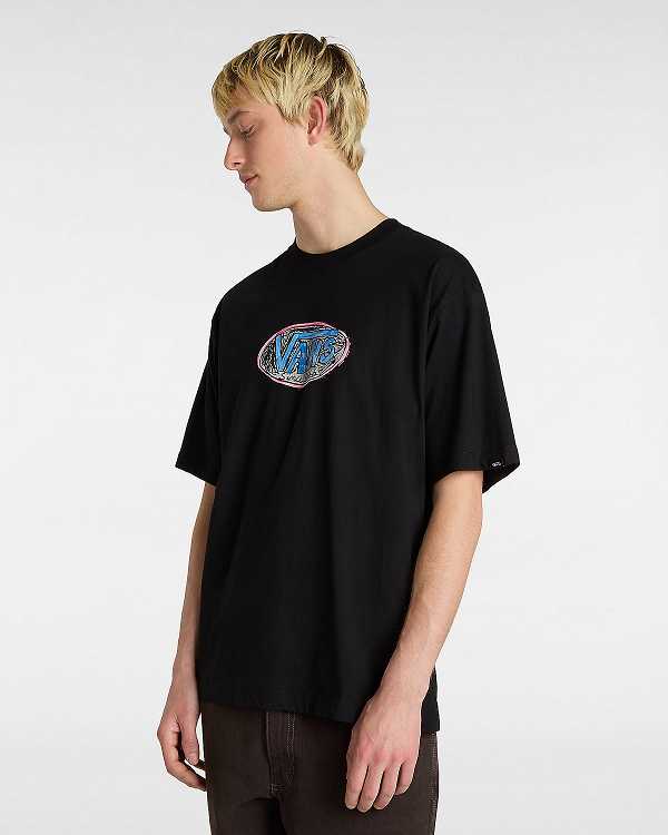 Black Men Vans Scribblex T Shirts NZ | VN0392841