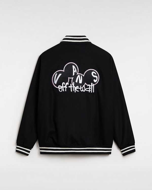 Black Men Vans Scuttle Baseball Jacket NZ | VN9420876