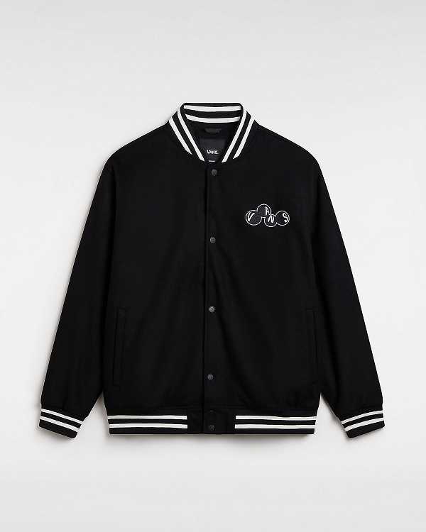 Black Men Vans Scuttle Baseball Jacket NZ | VN9420876