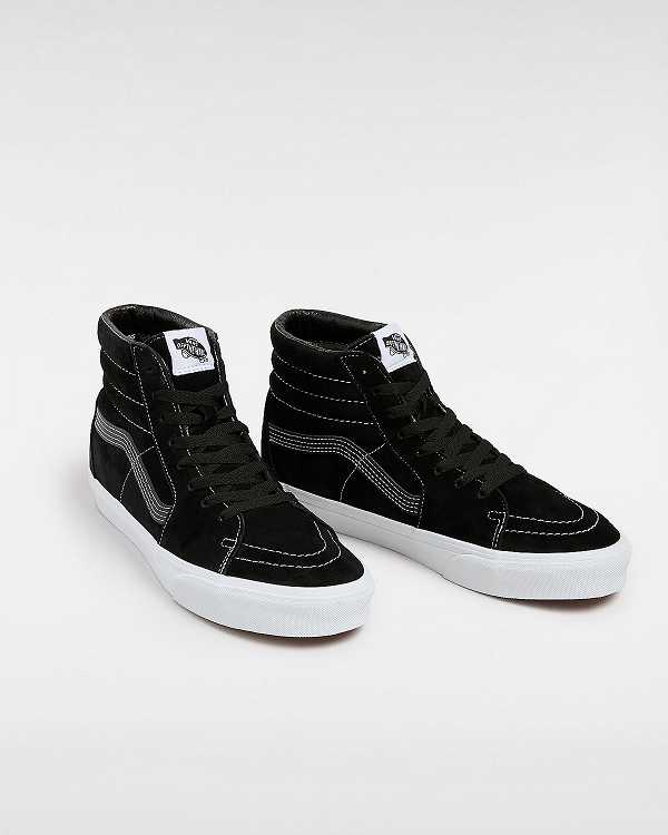 Black Men Vans Sk8-Hi Pig Suede Skate Shoes NZ | VN1836472