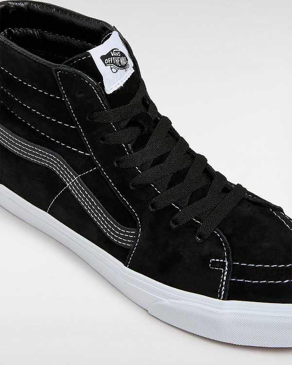 Black Men Vans Sk8-Hi Pig Suede Skate Shoes NZ | VN1836472