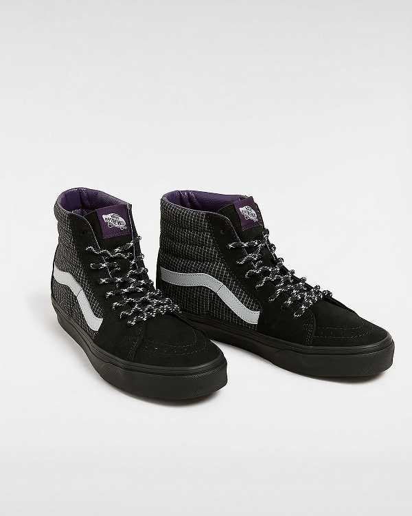 Black Men Vans Sk8-Hi Skate Shoes NZ | VN6731408