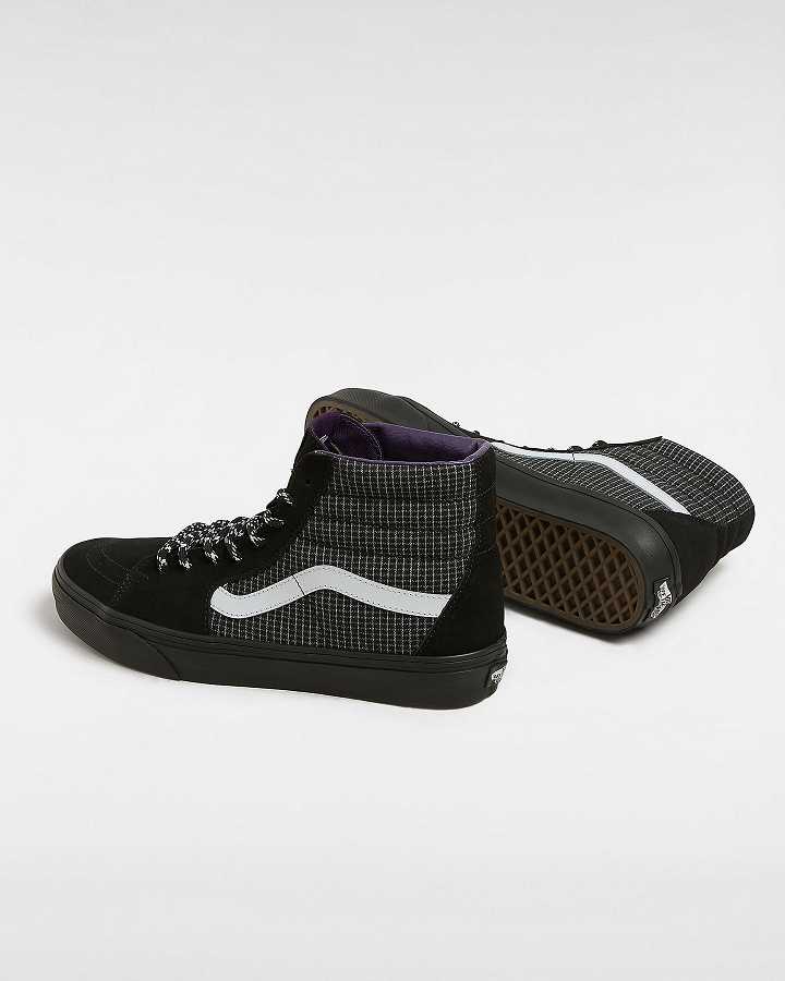 Black Men Vans Sk8-Hi Skate Shoes NZ | VN6731408