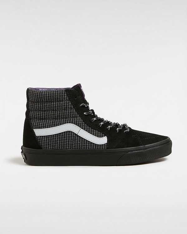 Black Men Vans Sk8-Hi Skate Shoes NZ | VN6731408