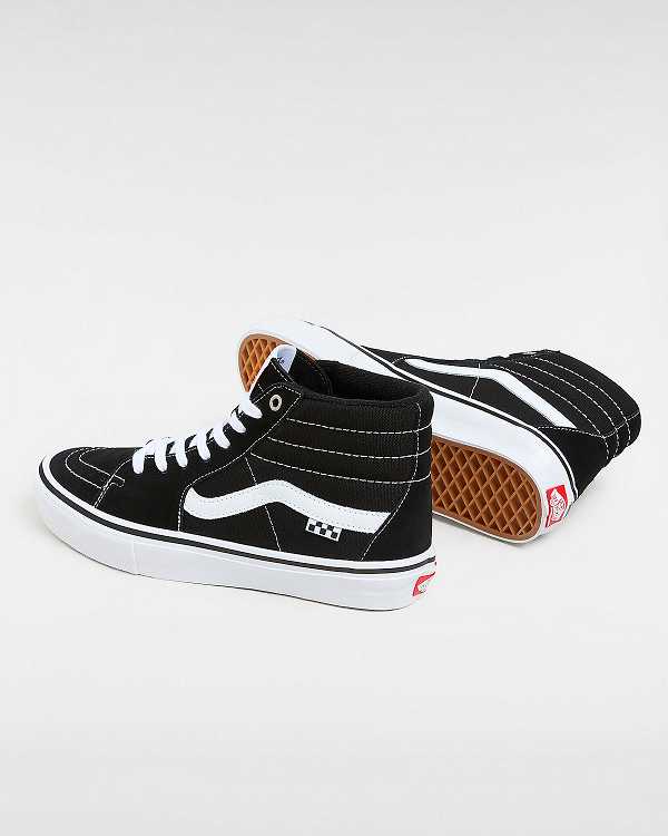 Black Men Vans Sk8-Hi Skate Shoes NZ | VN8359146