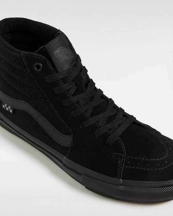 Black Men Vans Sk8-Hi Skate Shoes NZ | VN9510437