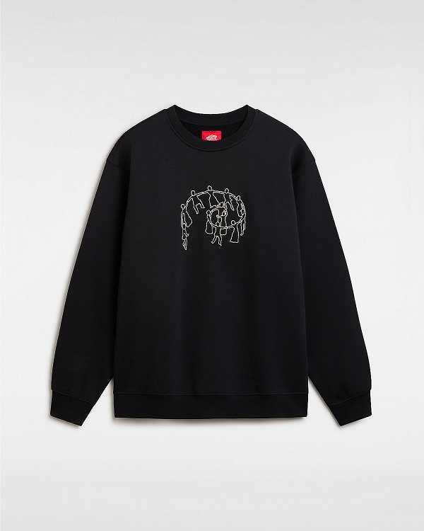 Black Men Vans Skate Hold Hands Sweatshirt NZ | VN6790481