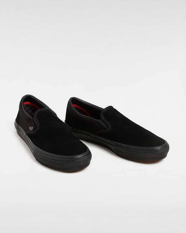 Black Men Vans Skate Slip On Shoes NZ | VN4593821