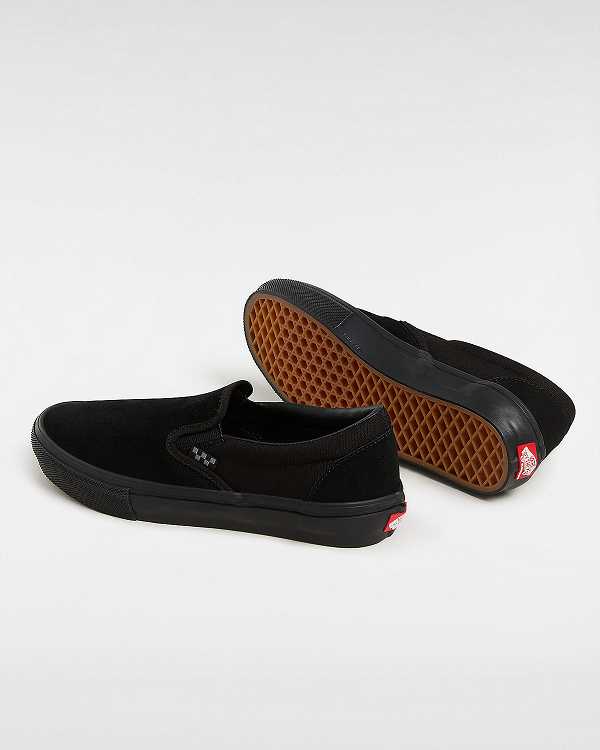 Black Men Vans Skate Slip On Shoes NZ | VN4593821