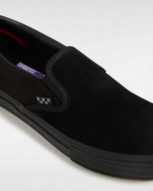 Black Men Vans Skate Slip On Shoes NZ | VN4593821