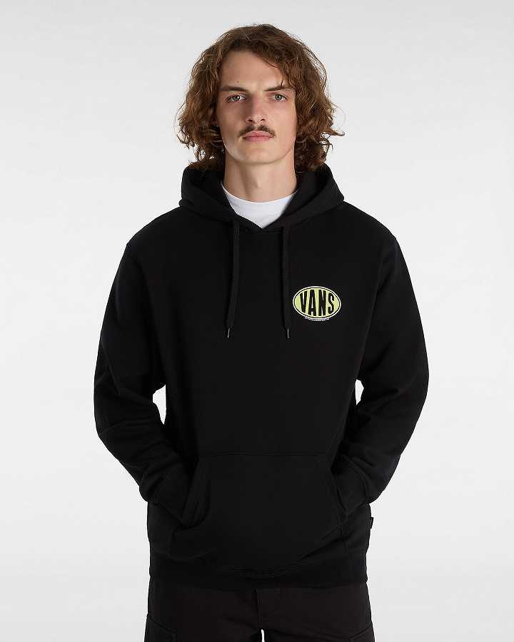 Black Men Vans Spray On Loose Hoodie NZ | VN9718603