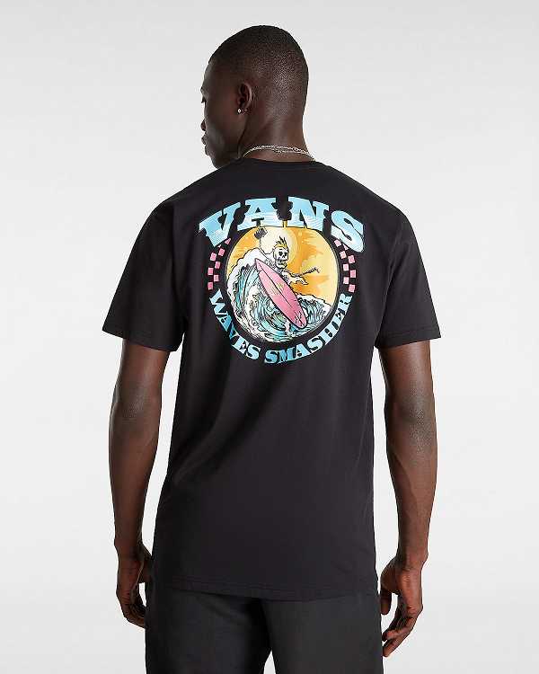 Black Men Vans True Waves T Shirts NZ | VN0356412