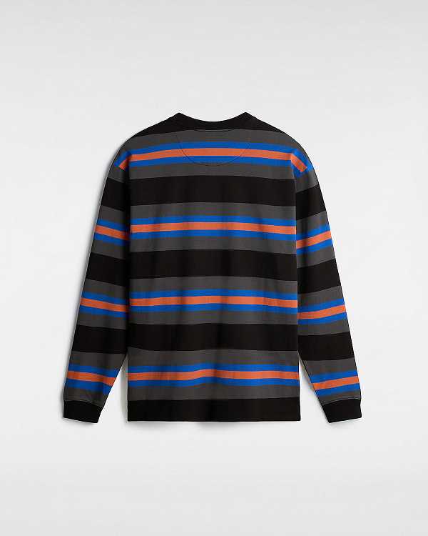 Black Men Vans Wilton Long Sleeve Knit Shirts NZ | VN2634708