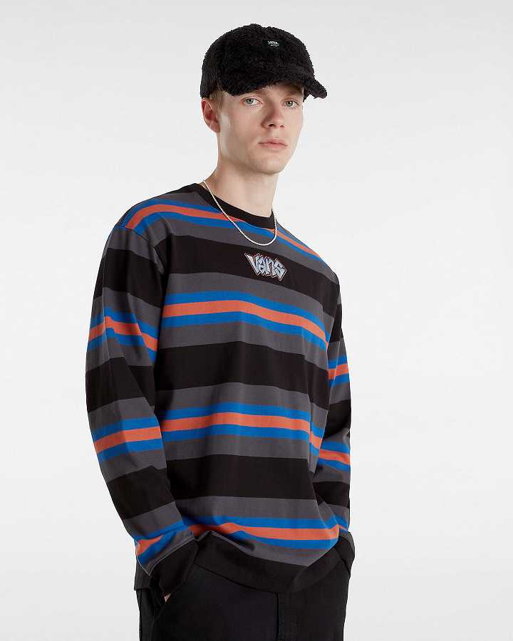 Black Men Vans Wilton Long Sleeve Knit Shirts NZ | VN2634708