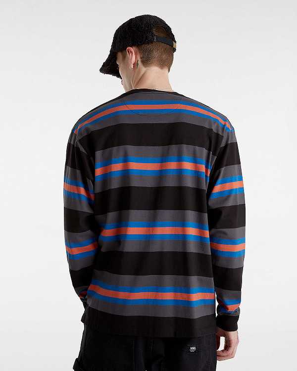 Black Men Vans Wilton Long Sleeve Knit Shirts NZ | VN2634708