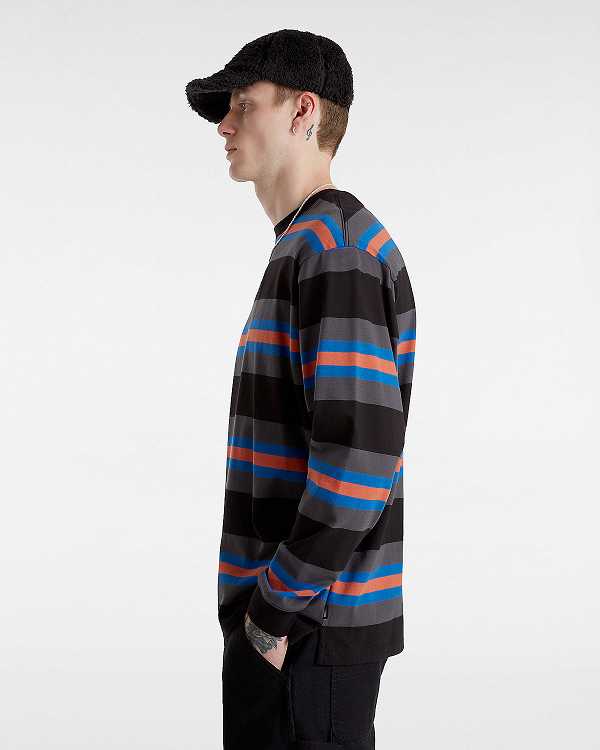 Black Men Vans Wilton Long Sleeve Knit Shirts NZ | VN2634708