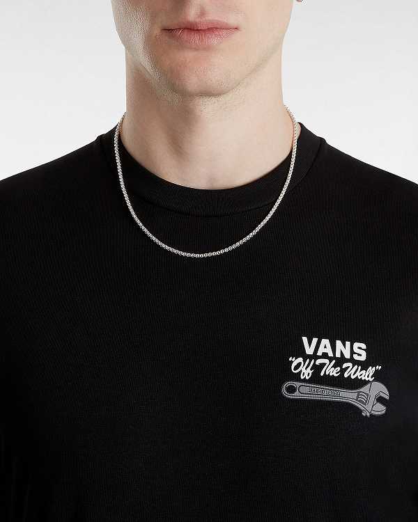 Black Men Vans Wrenched T Shirts NZ | VN1768403