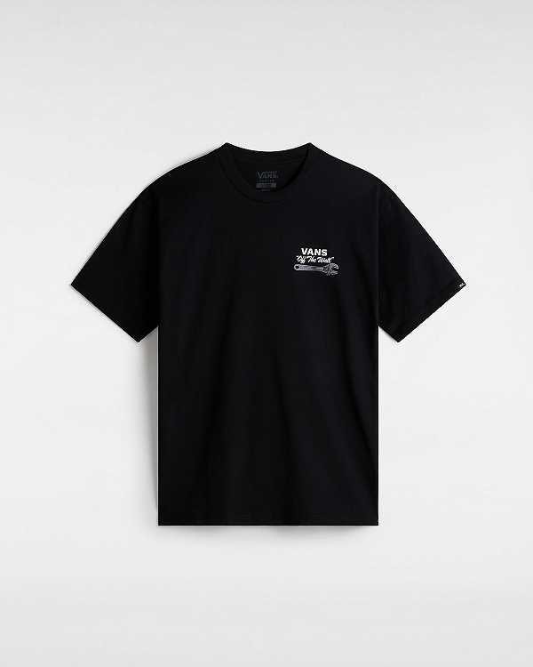 Black Men Vans Wrenched T Shirts NZ | VN1768403