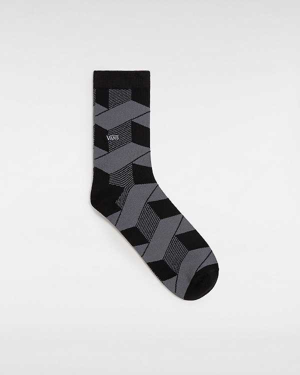 Black Unisex Vans Authentic Crew (1 Pair) Socks NZ | VN9718306