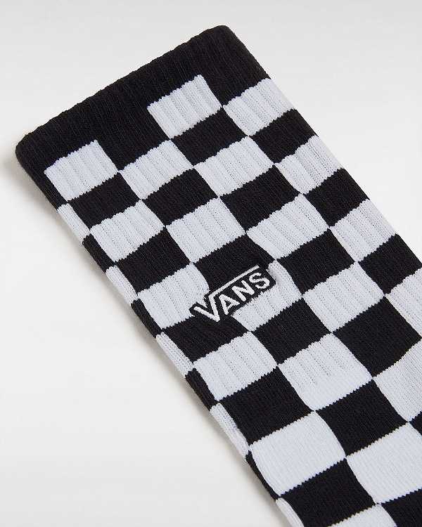 Black Unisex Vans Checkerboard Crew (1 Pair) Socks NZ | VN8594031