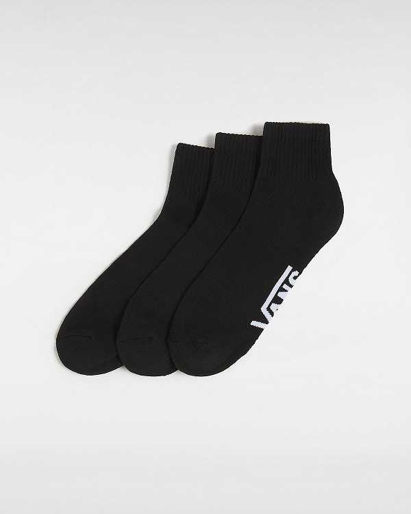 Black Unisex Vans Classic Ankle (3 Pair) Socks NZ | VN2045961